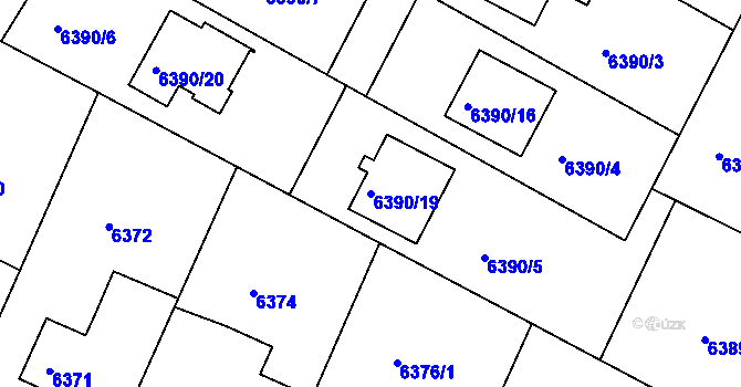 Parcela st. 6390/19 v KÚ Frýdek, Katastrální mapa
