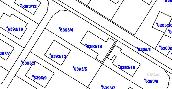 Parcela st. 6393/14 v KÚ Frýdek, Katastrální mapa