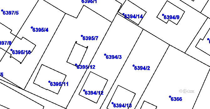 Parcela st. 6394/3 v KÚ Frýdek, Katastrální mapa