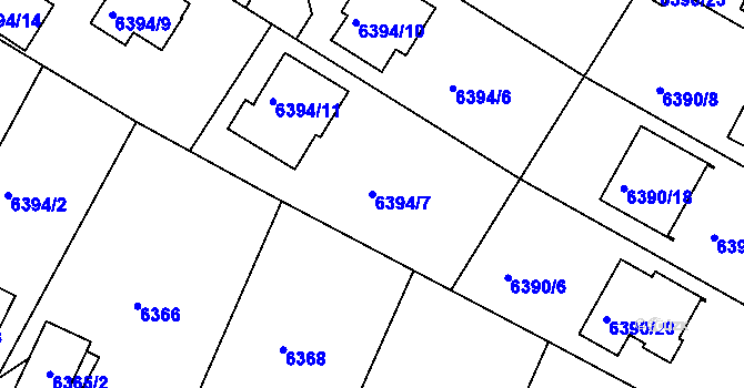 Parcela st. 6394/7 v KÚ Frýdek, Katastrální mapa