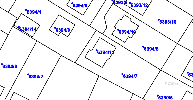 Parcela st. 6394/11 v KÚ Frýdek, Katastrální mapa