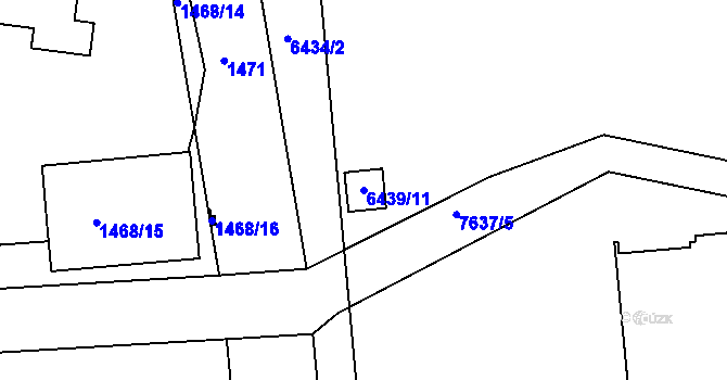 Parcela st. 6439/11 v KÚ Frýdek, Katastrální mapa