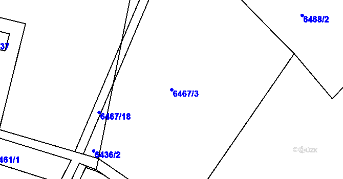 Parcela st. 6467/3 v KÚ Frýdek, Katastrální mapa