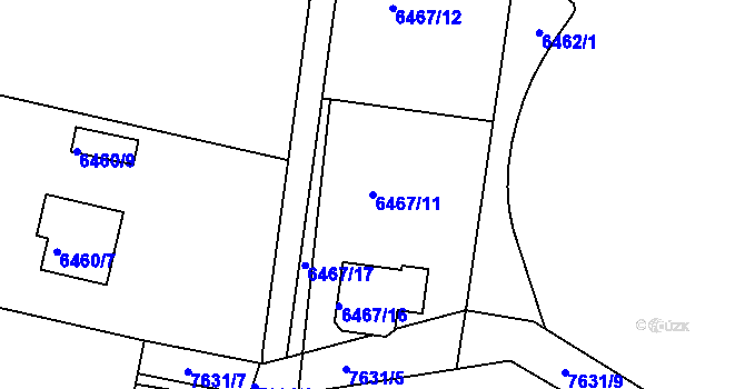 Parcela st. 6467/11 v KÚ Frýdek, Katastrální mapa