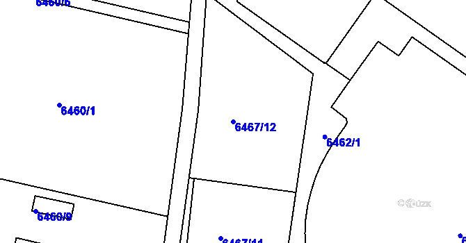 Parcela st. 6467/12 v KÚ Frýdek, Katastrální mapa
