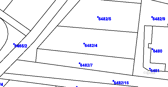 Parcela st. 6482/4 v KÚ Frýdek, Katastrální mapa