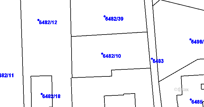 Parcela st. 6482/10 v KÚ Frýdek, Katastrální mapa