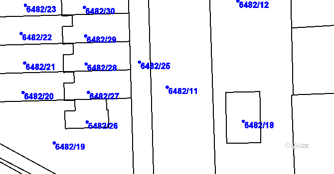 Parcela st. 6482/11 v KÚ Frýdek, Katastrální mapa