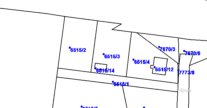 Parcela st. 6515/3 v KÚ Frýdek, Katastrální mapa