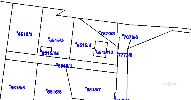 Parcela st. 6515/12 v KÚ Frýdek, Katastrální mapa