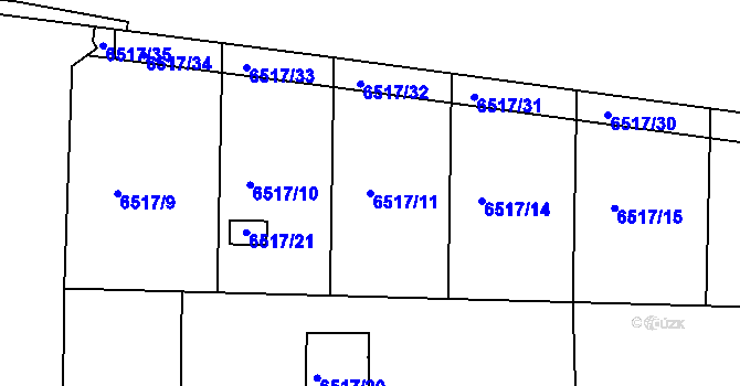 Parcela st. 6517/11 v KÚ Frýdek, Katastrální mapa