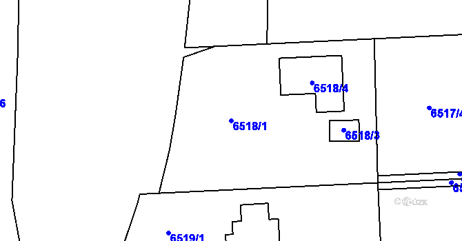 Parcela st. 6518/1 v KÚ Frýdek, Katastrální mapa