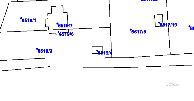 Parcela st. 6519/4 v KÚ Frýdek, Katastrální mapa