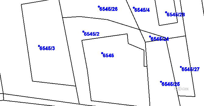 Parcela st. 6546 v KÚ Frýdek, Katastrální mapa