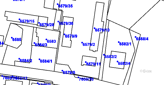 Parcela st. 6579/2 v KÚ Frýdek, Katastrální mapa