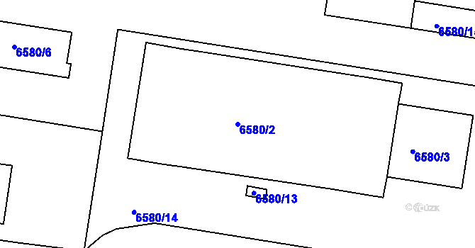 Parcela st. 6580/2 v KÚ Frýdek, Katastrální mapa