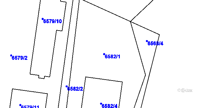 Parcela st. 6582/1 v KÚ Frýdek, Katastrální mapa