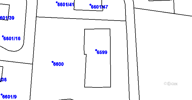 Parcela st. 6599 v KÚ Frýdek, Katastrální mapa