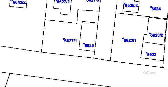 Parcela st. 6626 v KÚ Frýdek, Katastrální mapa