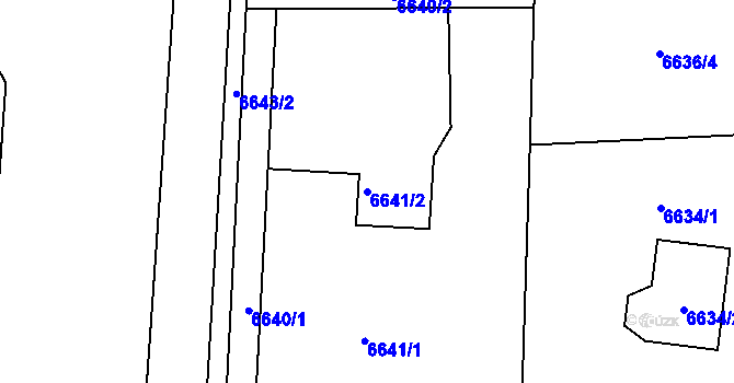 Parcela st. 6641/2 v KÚ Frýdek, Katastrální mapa