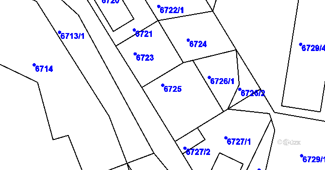 Parcela st. 6725 v KÚ Frýdek, Katastrální mapa