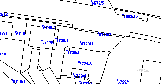 Parcela st. 6729/2 v KÚ Frýdek, Katastrální mapa