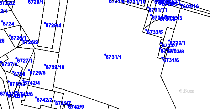 Parcela st. 6731/1 v KÚ Frýdek, Katastrální mapa
