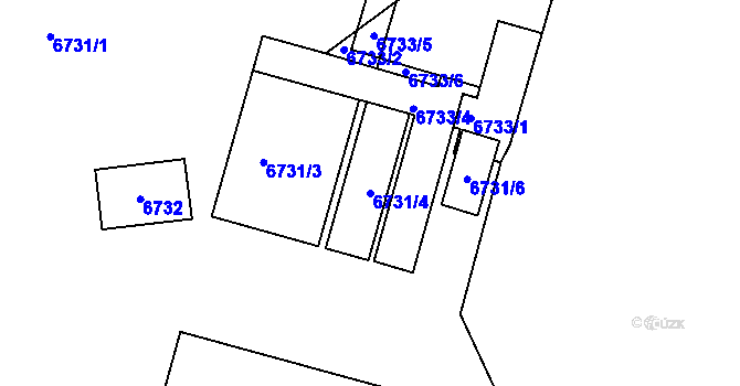 Parcela st. 6731/4 v KÚ Frýdek, Katastrální mapa