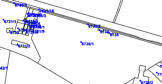 Parcela st. 6736/1 v KÚ Frýdek, Katastrální mapa