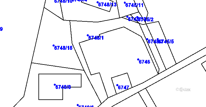 Parcela st. 6746 v KÚ Frýdek, Katastrální mapa