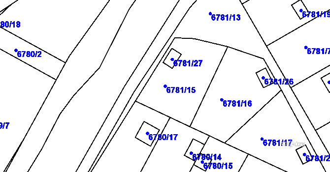 Parcela st. 6781/15 v KÚ Frýdek, Katastrální mapa