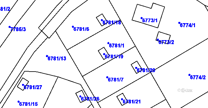 Parcela st. 6781/19 v KÚ Frýdek, Katastrální mapa