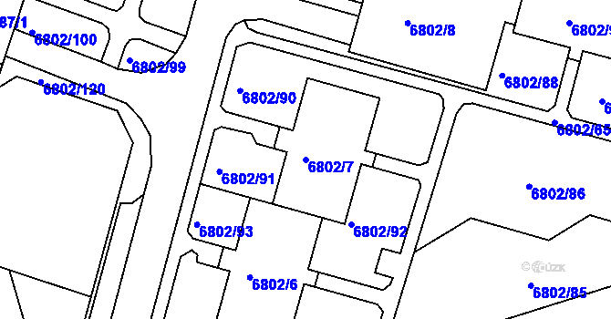 Parcela st. 6802/7 v KÚ Frýdek, Katastrální mapa