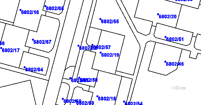 Parcela st. 6802/19 v KÚ Frýdek, Katastrální mapa