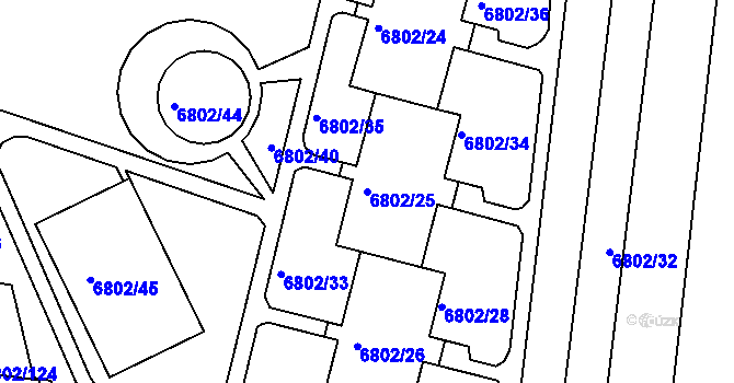 Parcela st. 6802/25 v KÚ Frýdek, Katastrální mapa