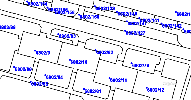 Parcela st. 6802/82 v KÚ Frýdek, Katastrální mapa