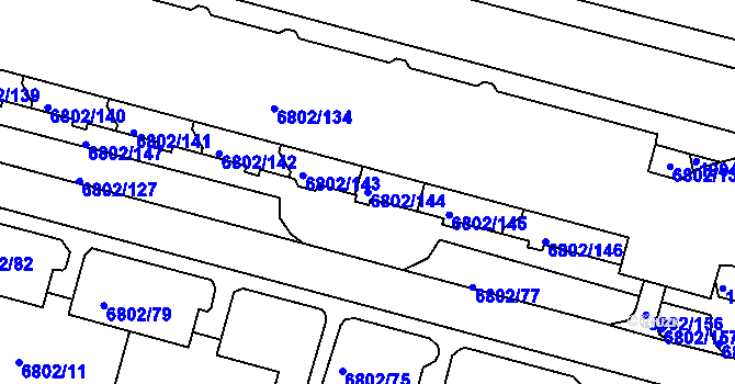 Parcela st. 6802/144 v KÚ Frýdek, Katastrální mapa