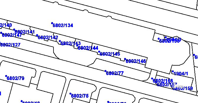 Parcela st. 6802/145 v KÚ Frýdek, Katastrální mapa