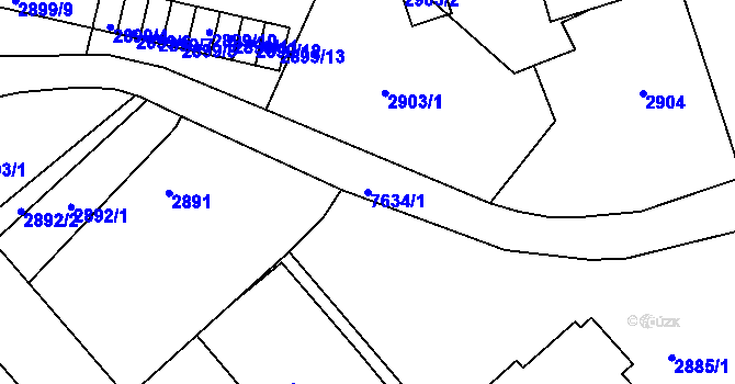 Parcela st. 7634/1 v KÚ Frýdek, Katastrální mapa