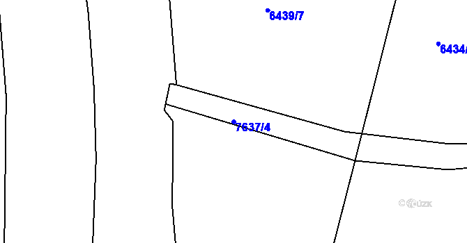 Parcela st. 7637/4 v KÚ Frýdek, Katastrální mapa