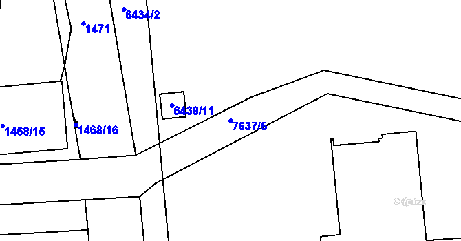 Parcela st. 7637/5 v KÚ Frýdek, Katastrální mapa