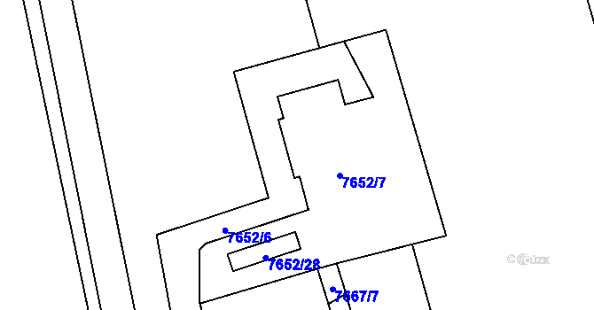 Parcela st. 7652/5 v KÚ Frýdek, Katastrální mapa