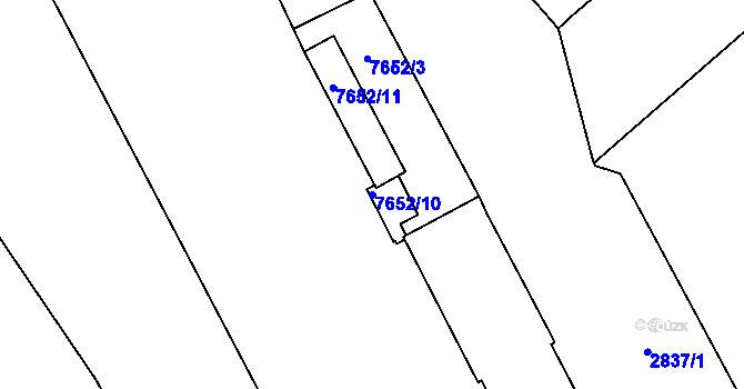 Parcela st. 7652/10 v KÚ Frýdek, Katastrální mapa