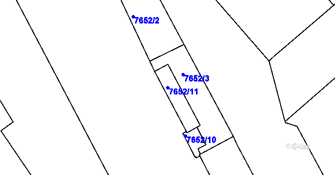 Parcela st. 7652/11 v KÚ Frýdek, Katastrální mapa