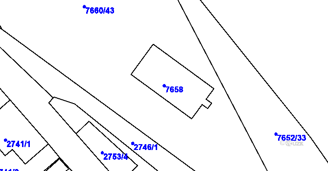 Parcela st. 7658 v KÚ Frýdek, Katastrální mapa