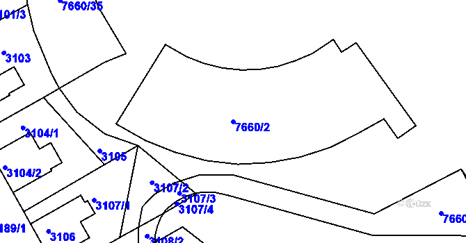 Parcela st. 7660/2 v KÚ Frýdek, Katastrální mapa