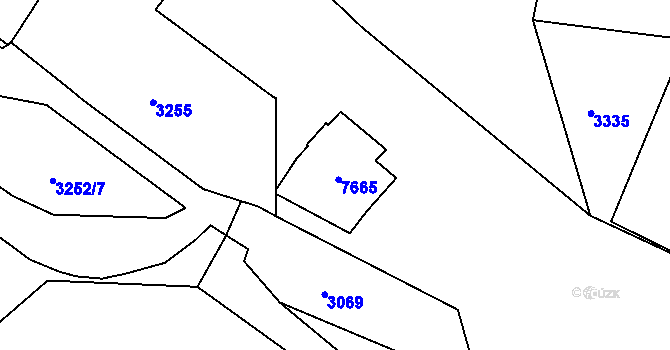 Parcela st. 7665 v KÚ Frýdek, Katastrální mapa