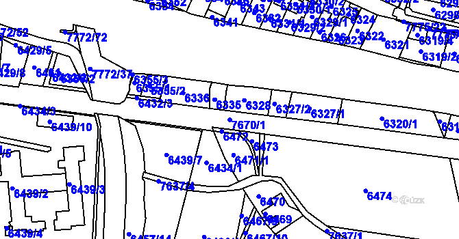 Parcela st. 7670/1 v KÚ Frýdek, Katastrální mapa