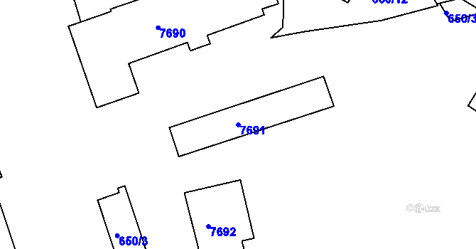 Parcela st. 7691 v KÚ Frýdek, Katastrální mapa