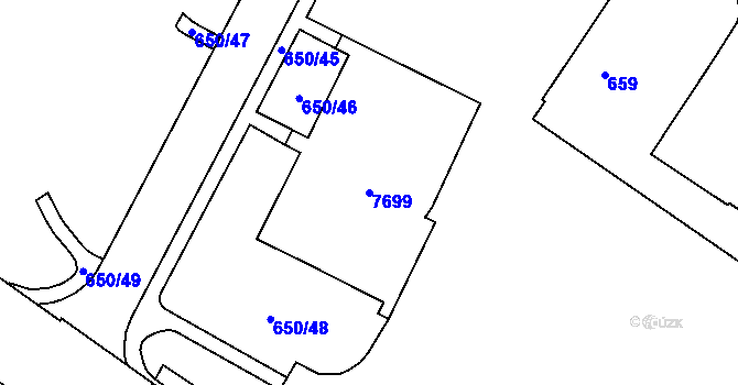 Parcela st. 7699 v KÚ Frýdek, Katastrální mapa